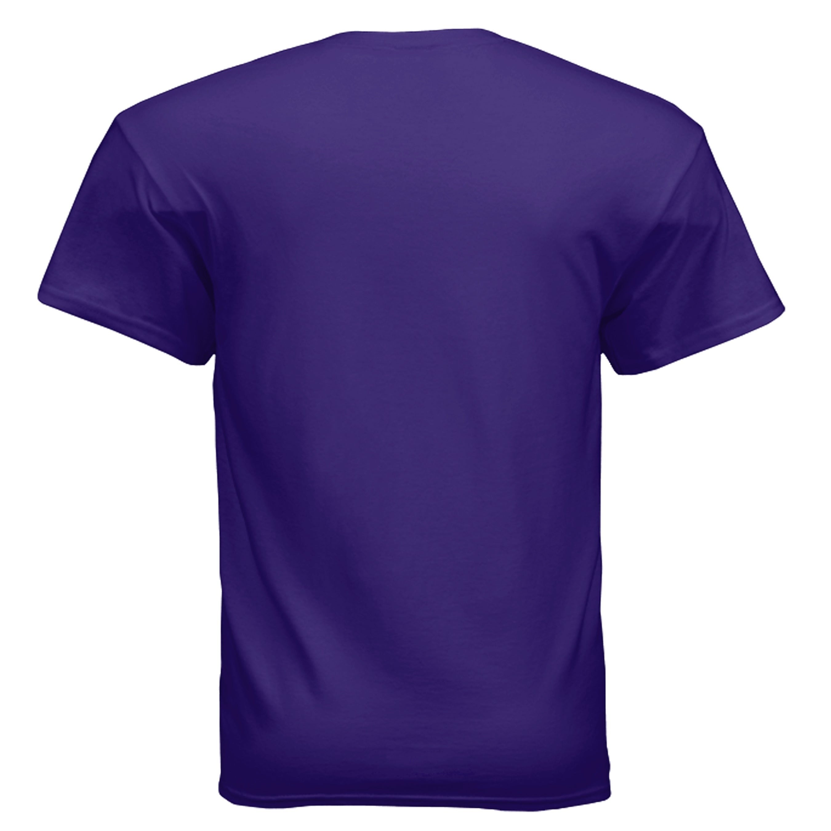 Dunamis Perception purple heavyweight cotton unisex DRIP tee, back view showing a relaxed, structured fit.