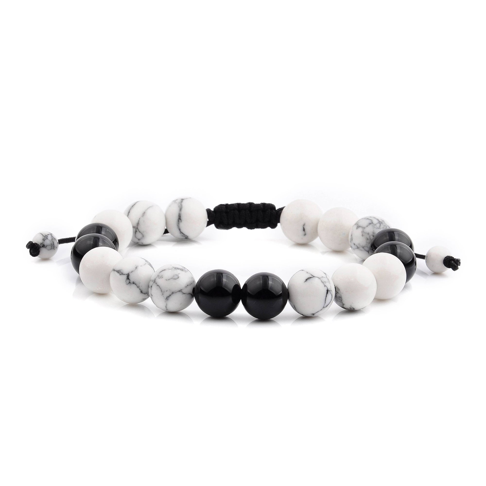 Polished Natural Stone Bead Adjustable Bracelet