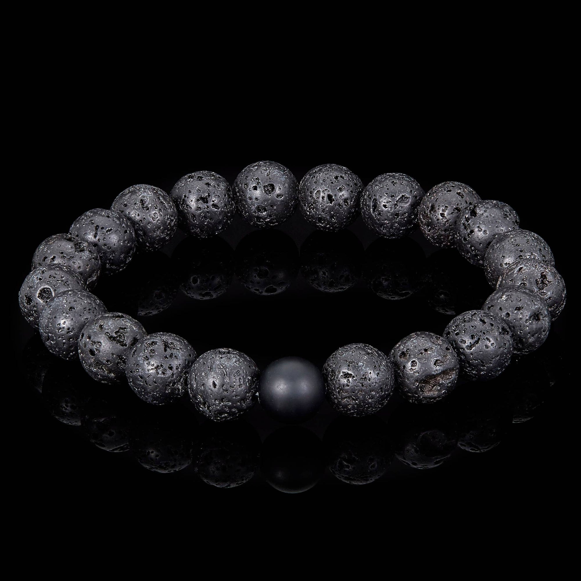 Polished Natural Stone Bead Stretch Bracelet (10mm)
