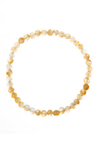 Citrine Quartz Stone Beaded Stretch Bracelet