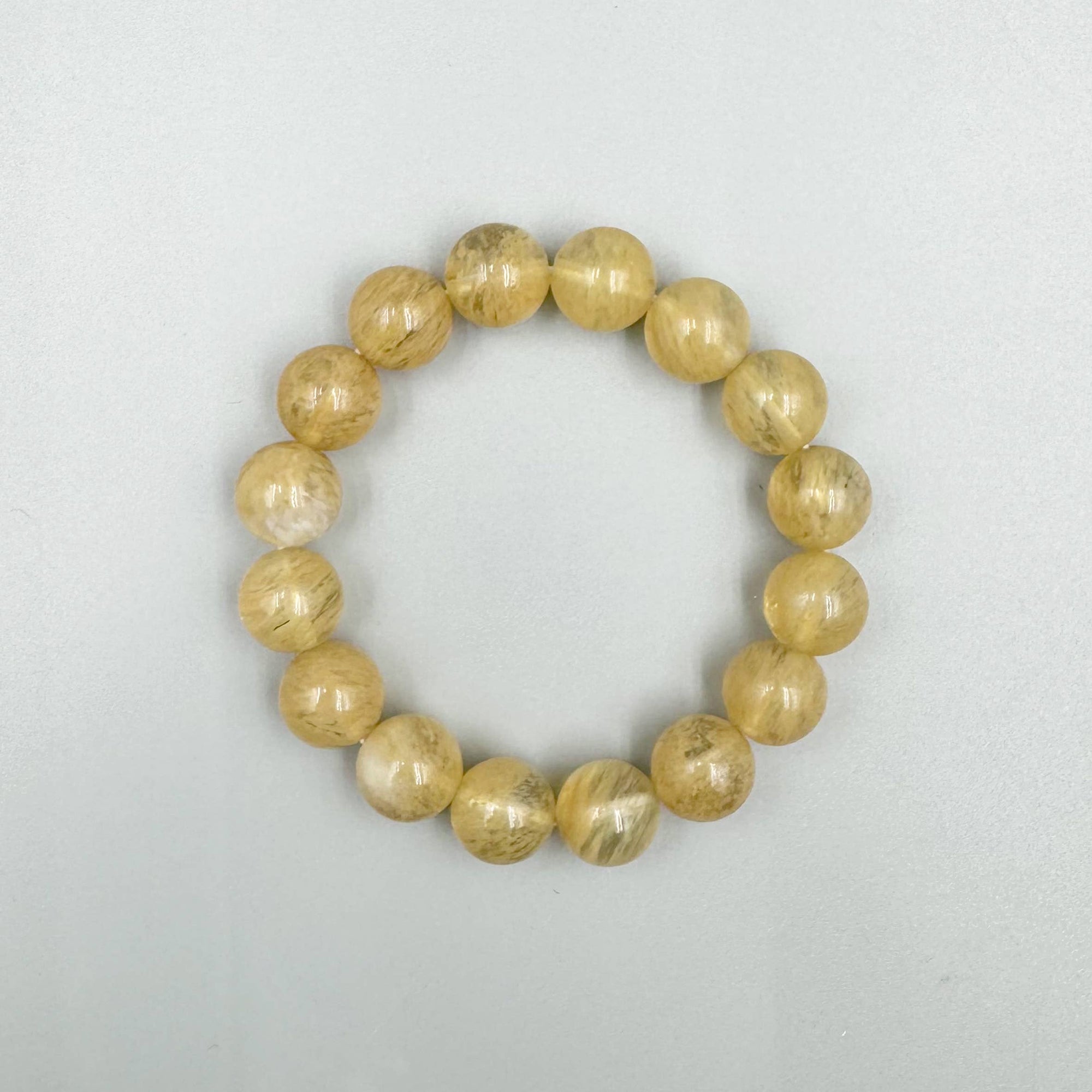 Citrine Quartz Stone Beaded Stretch Bracelet