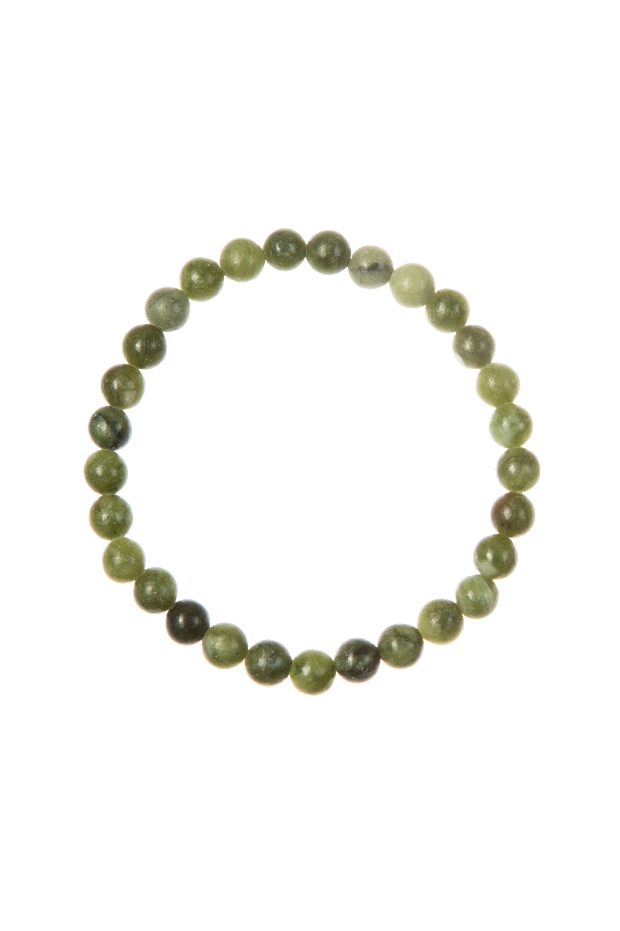 Olive Jade Natural Stone Beaded Bracelet