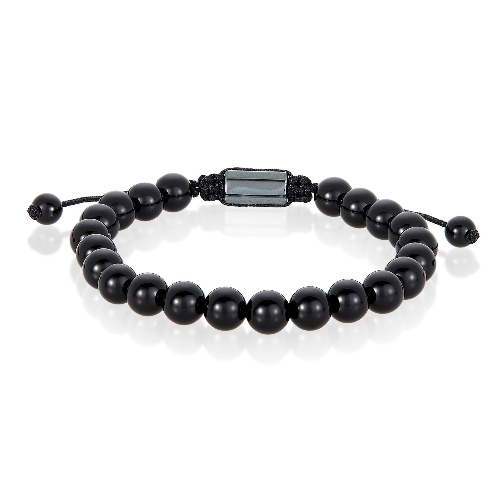 Natural Stone Beaded Adjustable Shocker Tie Bracelet (8mm)